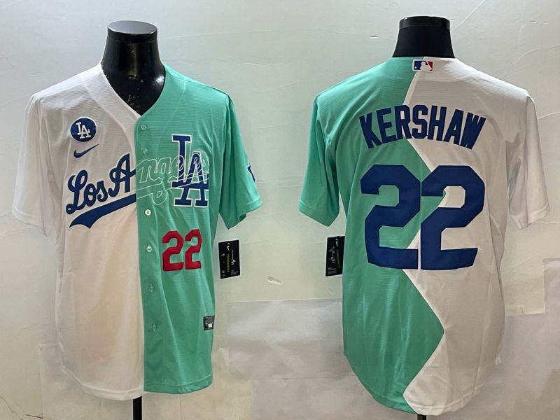 Men Los Angeles Dodgers #22 Kershaw Blue White Game 2025 Nike MLB Jersey style 1->los angeles dodgers->MLB Jersey